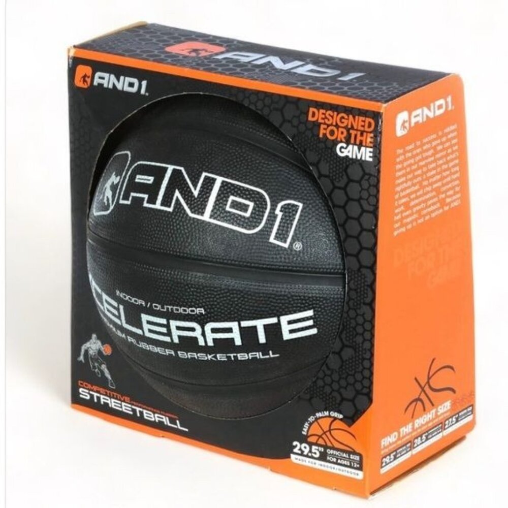 AND1 Xcelerate Rubber Basketball: Game Ready, Official Regulation Size 7 (29.5”)